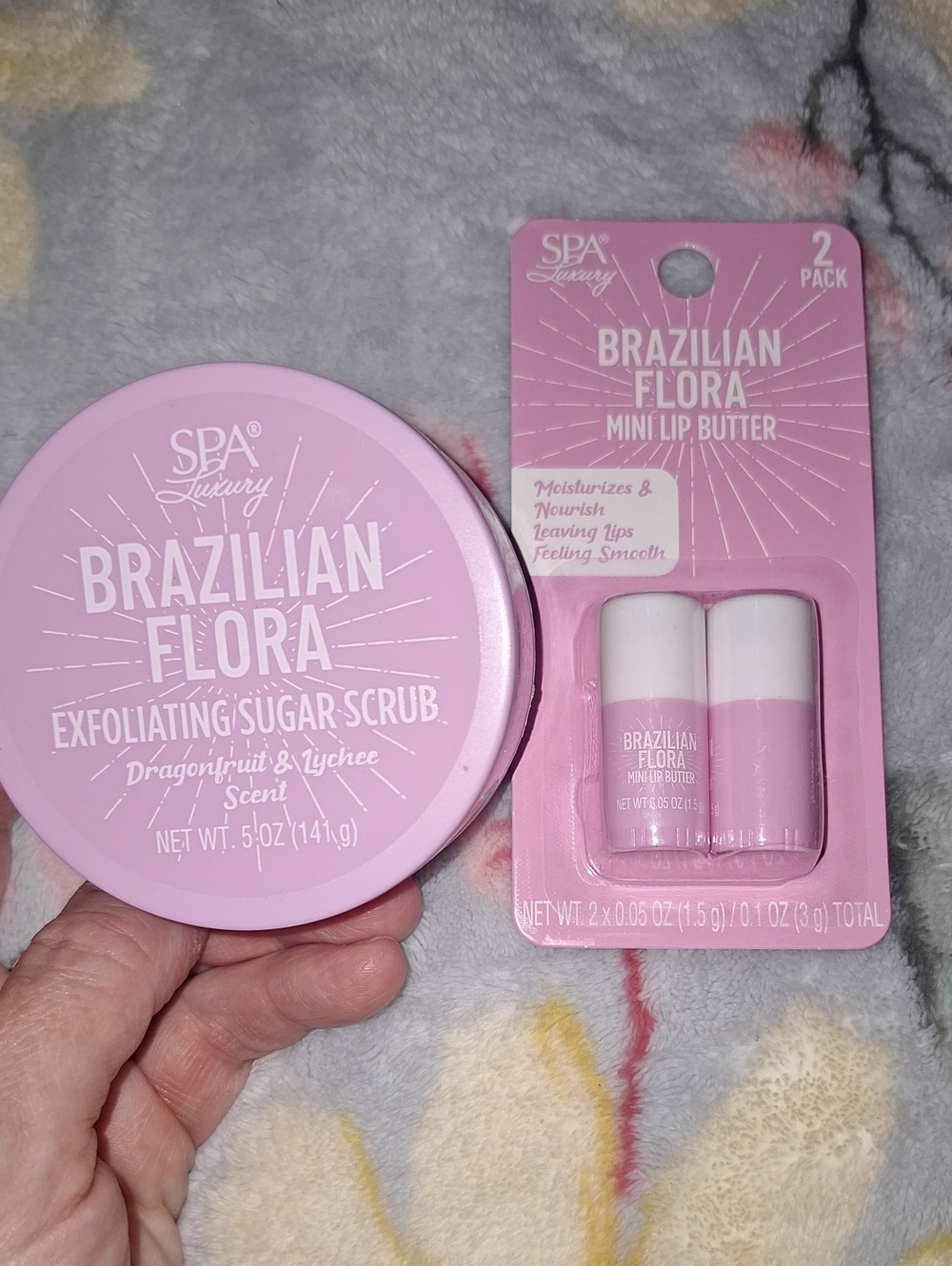 Brazilian Flora Exfoliating Sugar Scrub & Mini Lip Butter Set - Pink